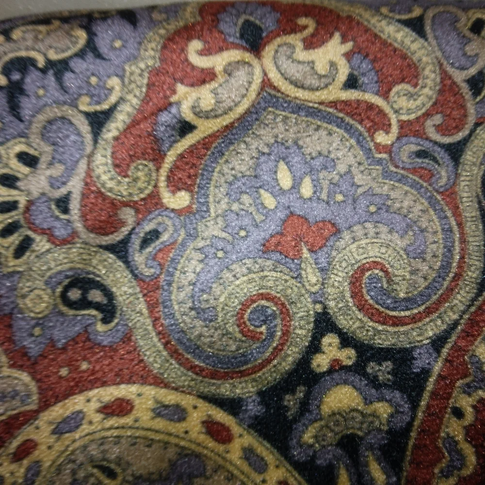 FABRIC Synthetic 80s 2-way knit in blue and rust paisley with nap